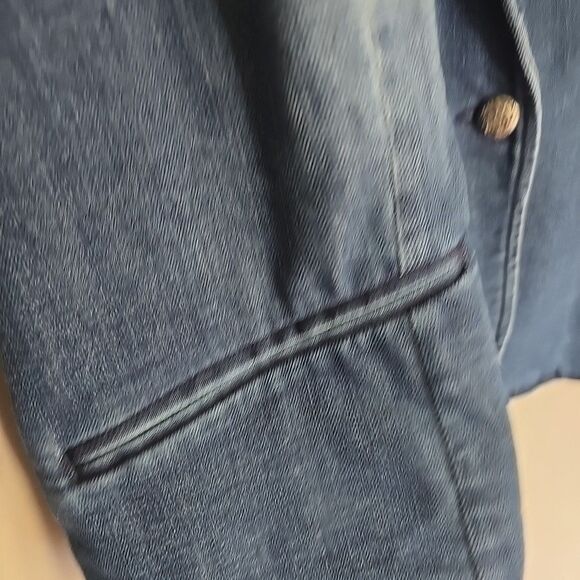 I.N.C. International Concepts Puff-Sleeve Denim Blazer 4X Jeans Jacket Womens - Picture 5 of 8